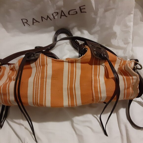 NWOT Rampage Extra Elongated Barrel Handbag Interior and Exterior Compartments - Picture 1 of 10